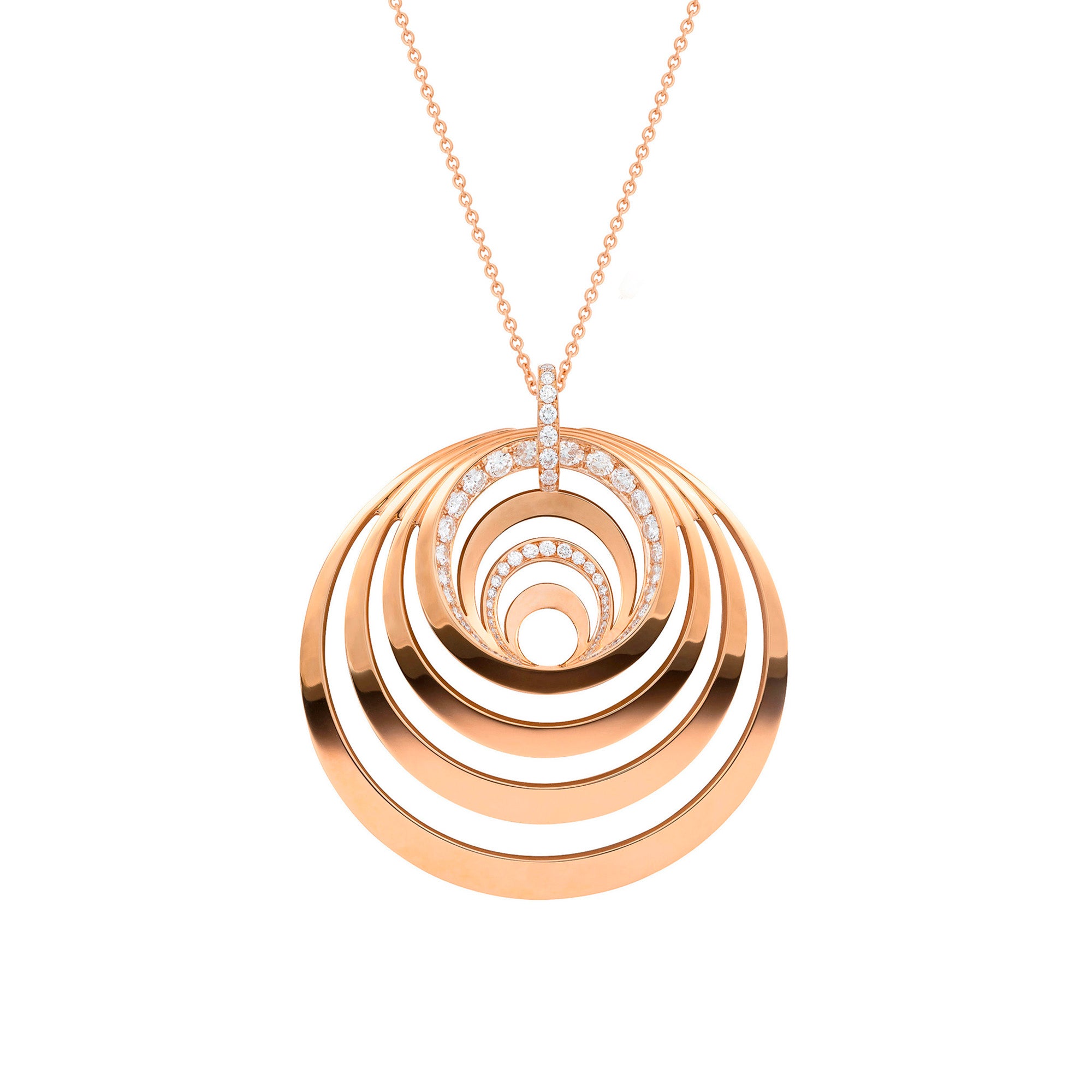 Aura Rose Gold Necklace With Diamonds