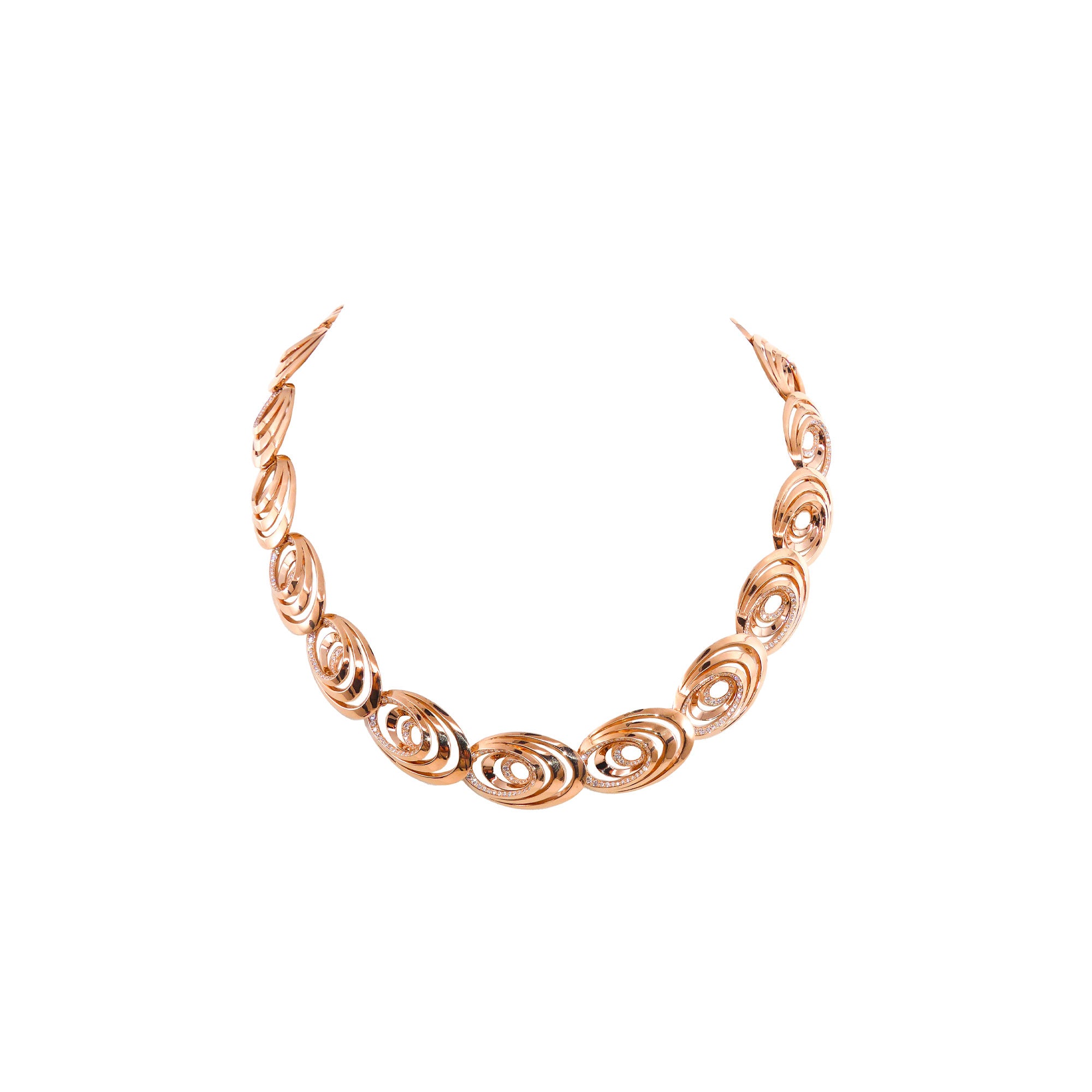 Aura Rose Gold Necklace With Diamonds