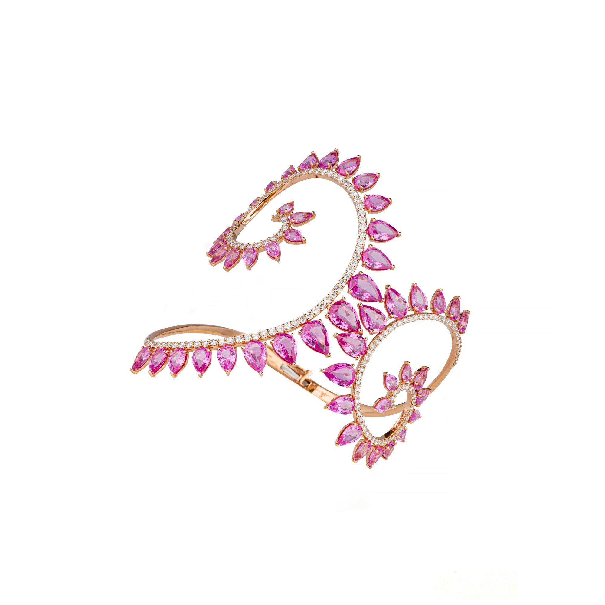 Genesi Rose Gold Bracelet With Pink Sapphires and Diamonds