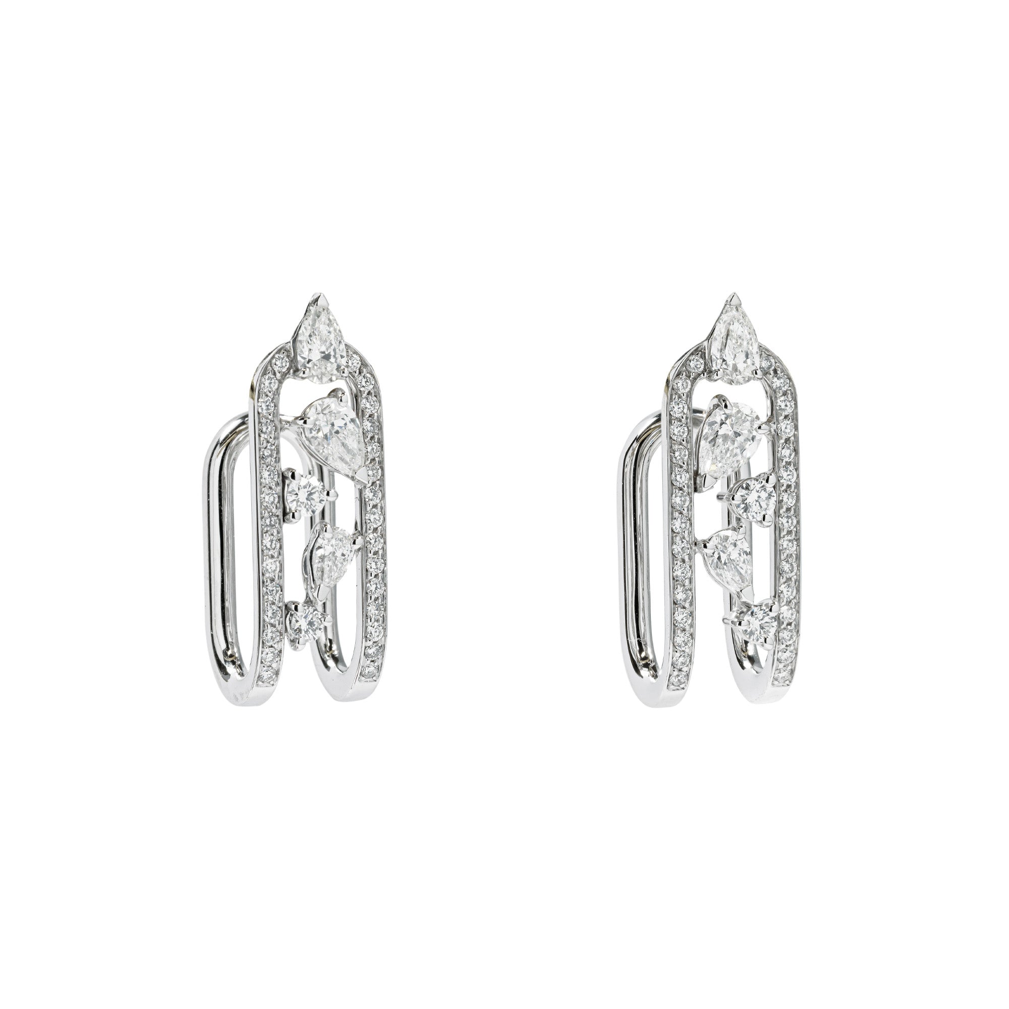 Clip White Gold Earrings With Diamonds