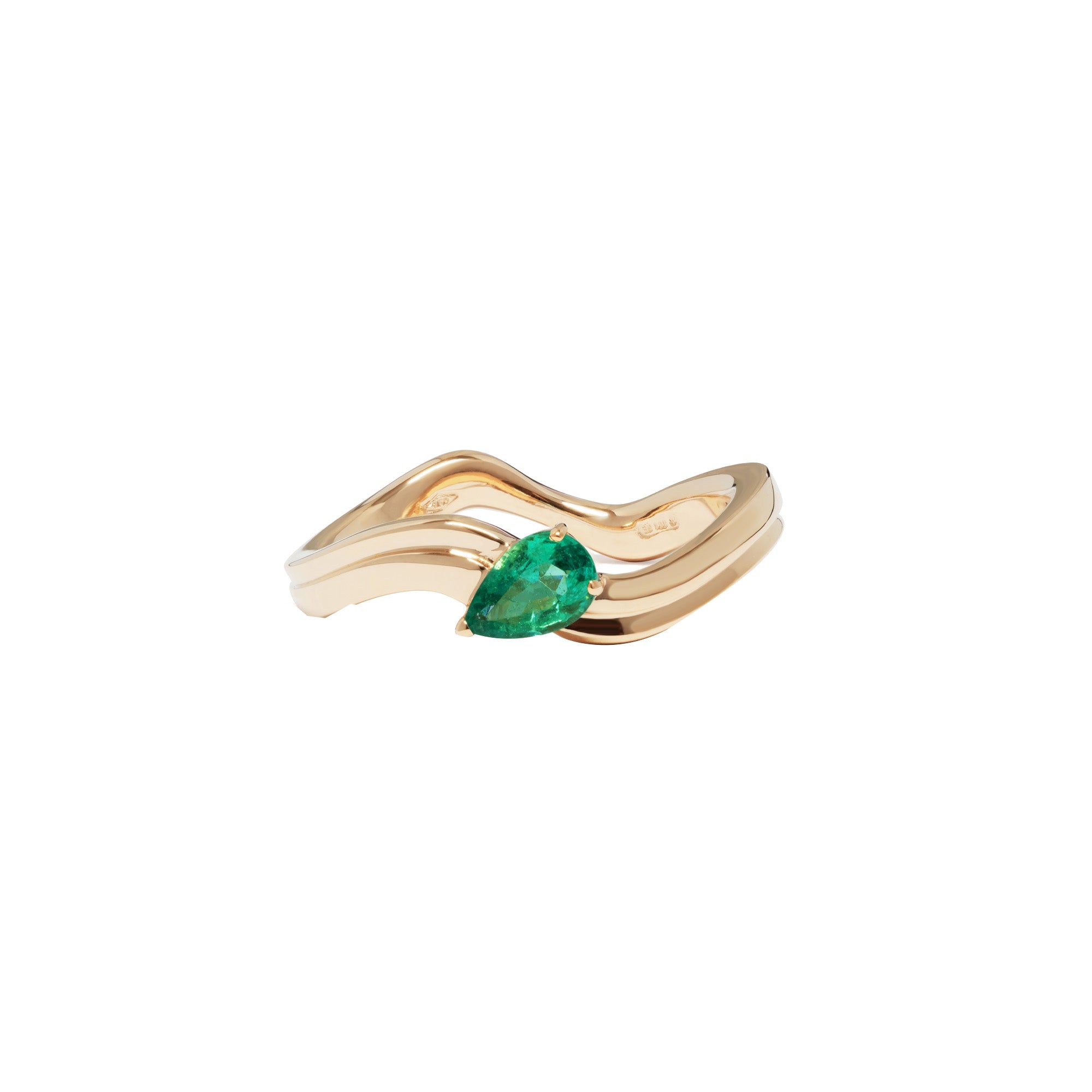 Clip Sintesi Rose Gold Ring With Emerald