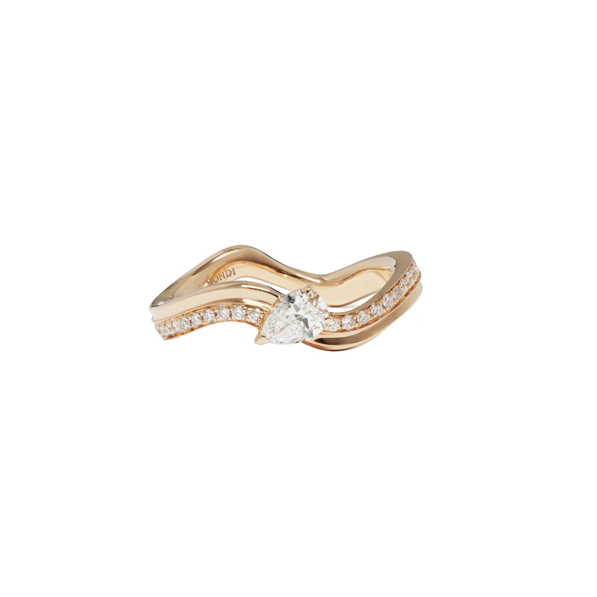 Clip Sintesi Rose Gold Ring With White Diamonds
