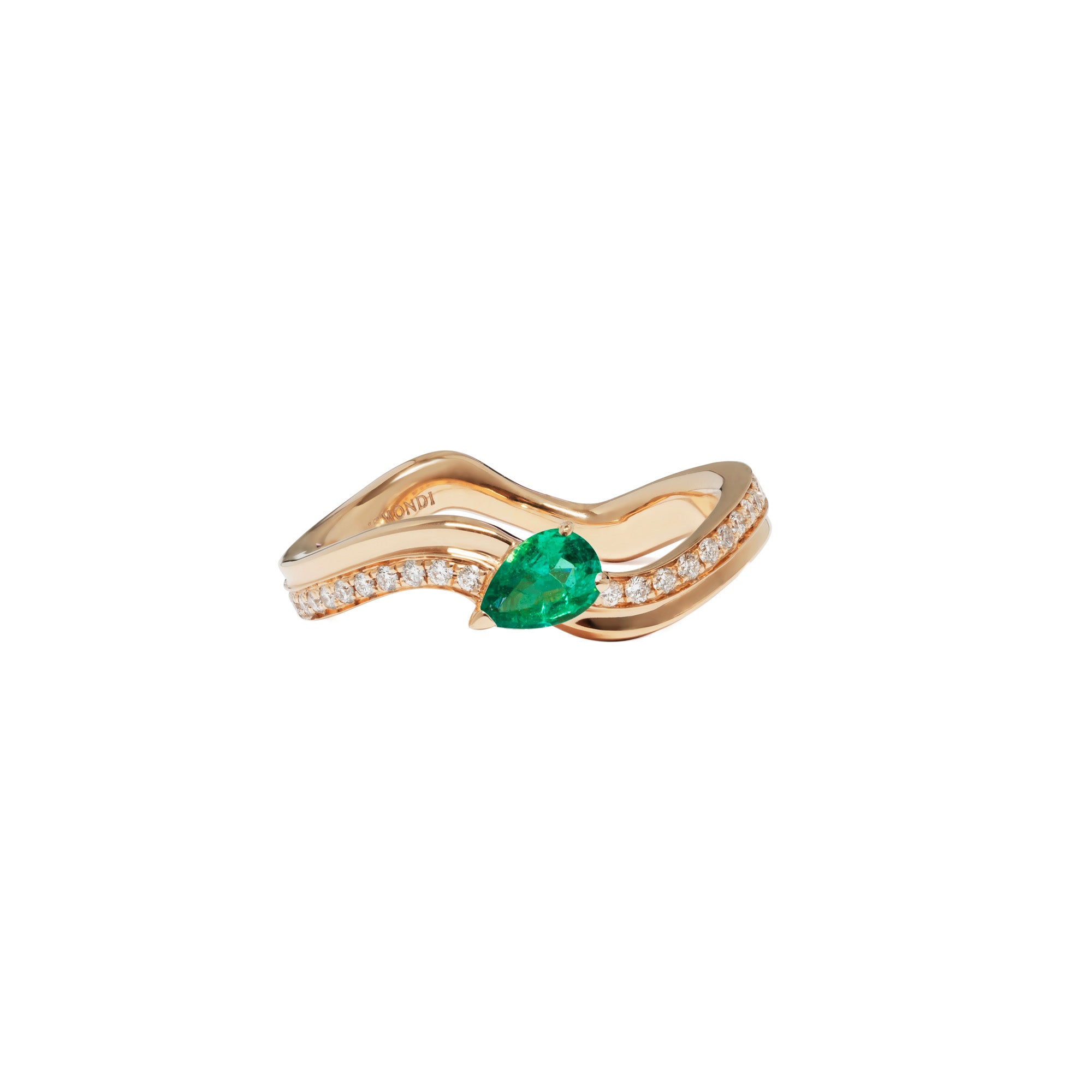 Clip Sintesi Rose Gold Earrings With Emeralds And Diamonds