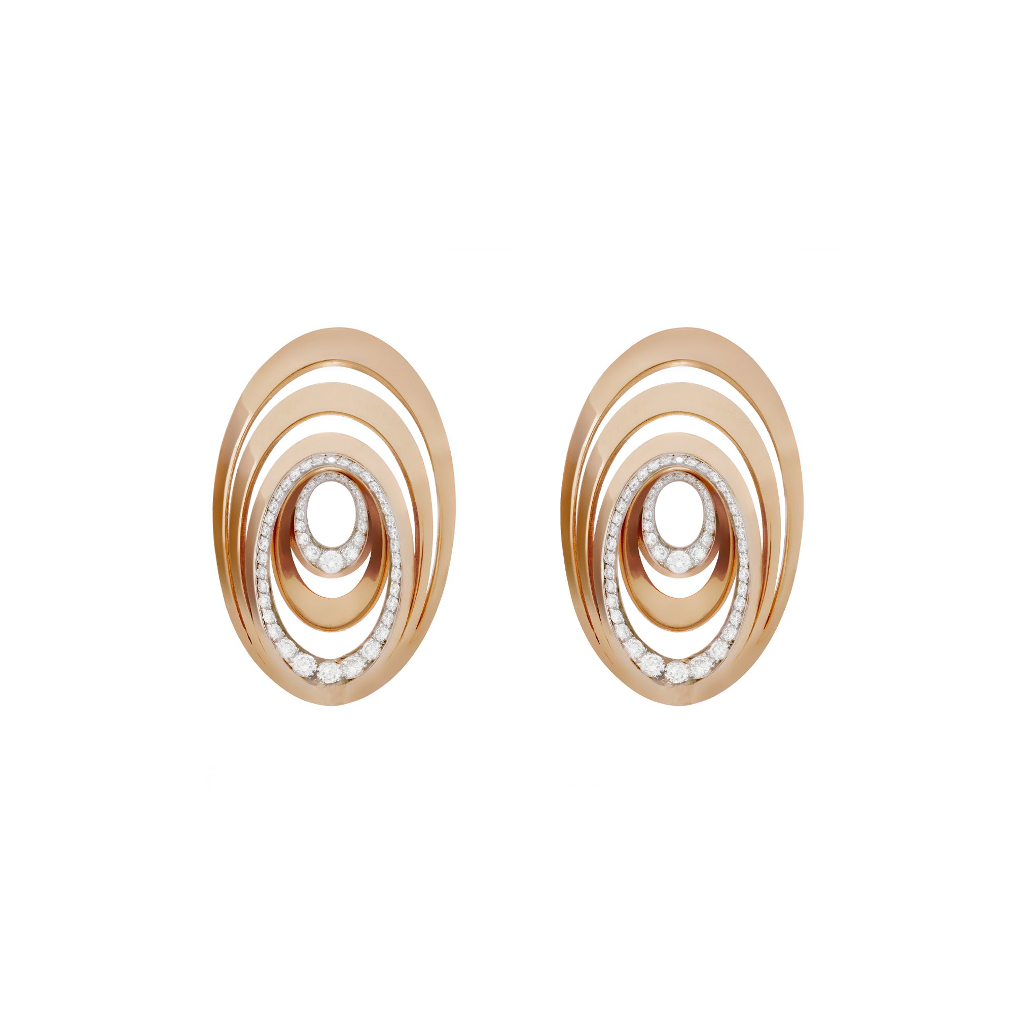 Aura Rose Gold Earrings With Diamonds