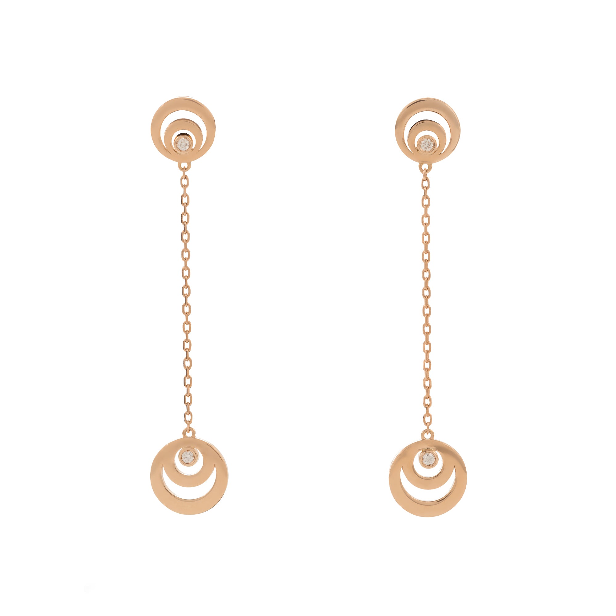 Aura Rose Gold Earrings With Diamonds