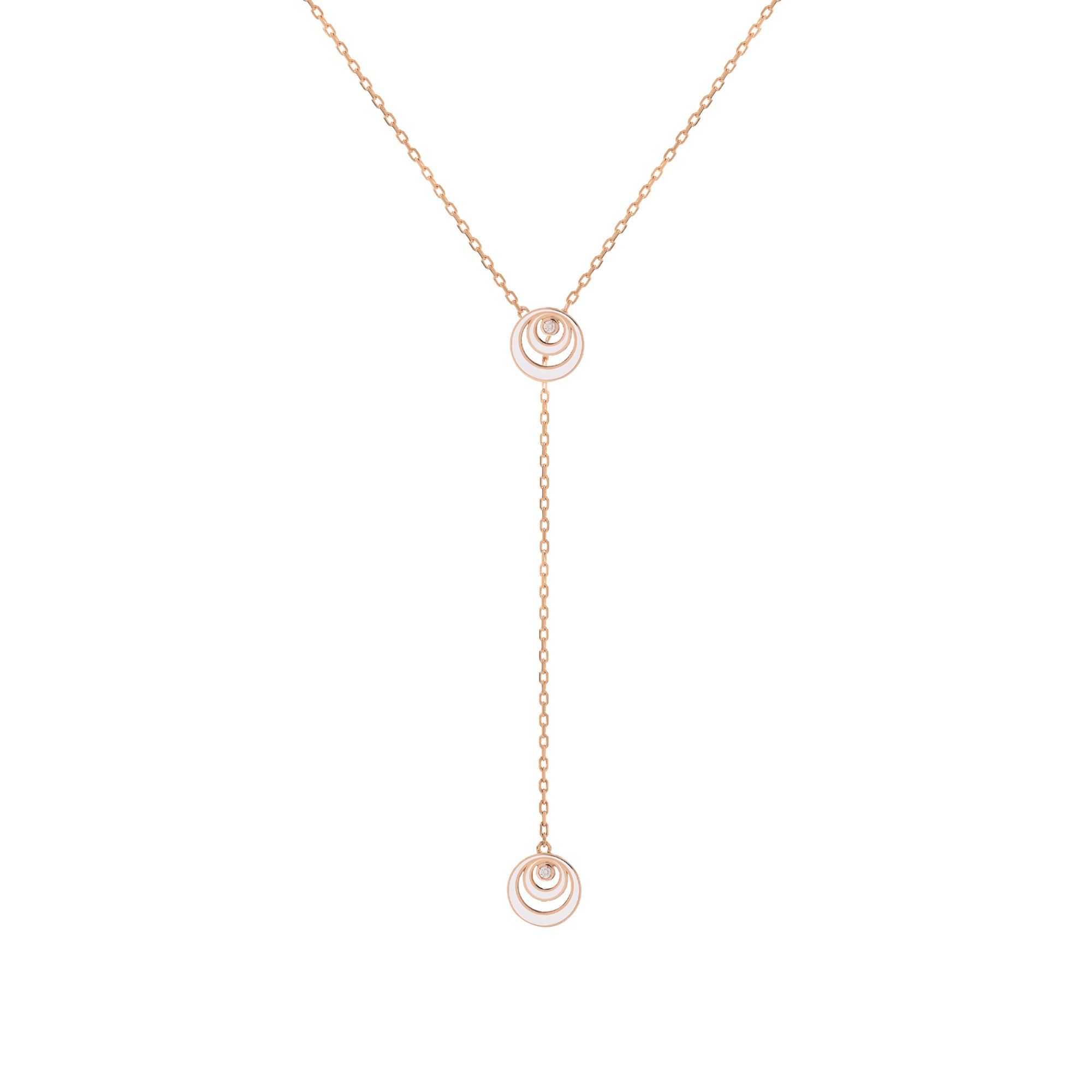 Aura Rose Gold Necklace With Diamonds White Ceramic
