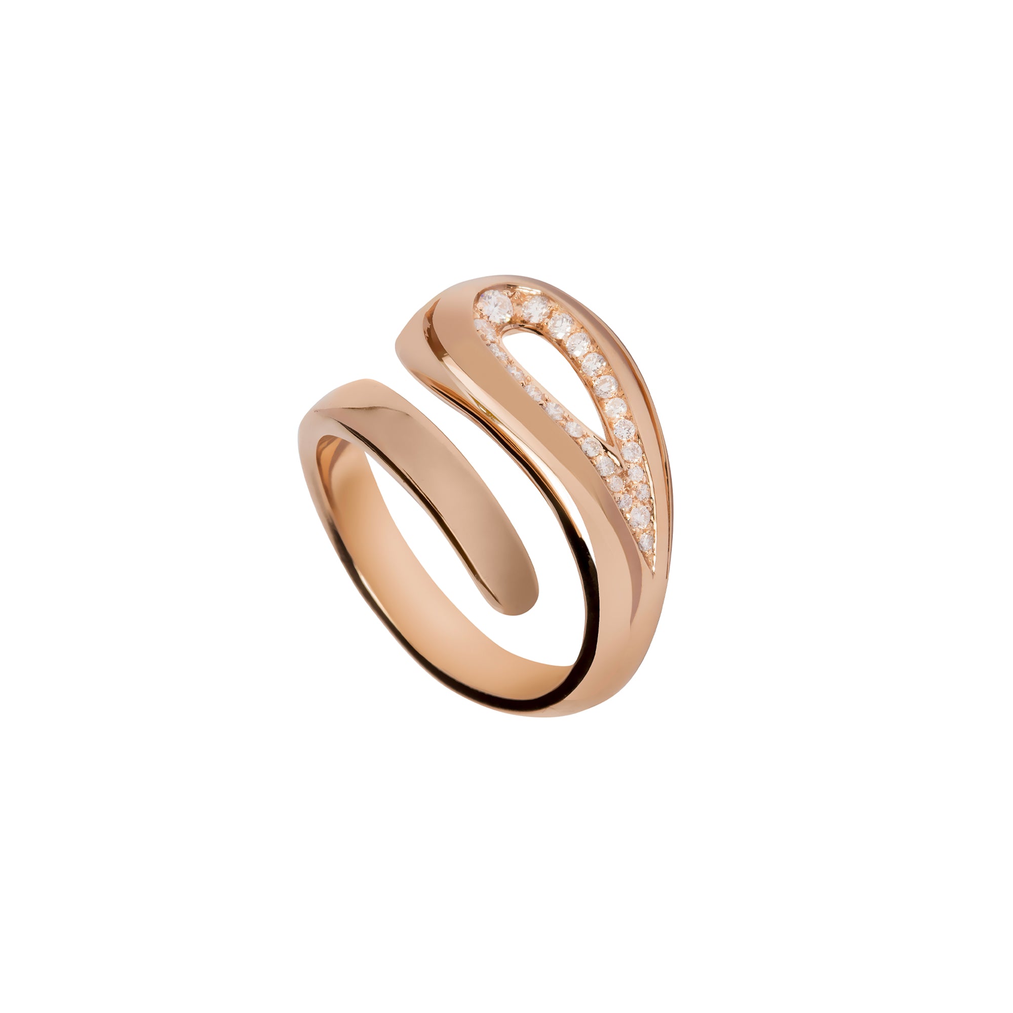 Aura Rose Gold Ring With Diamonds