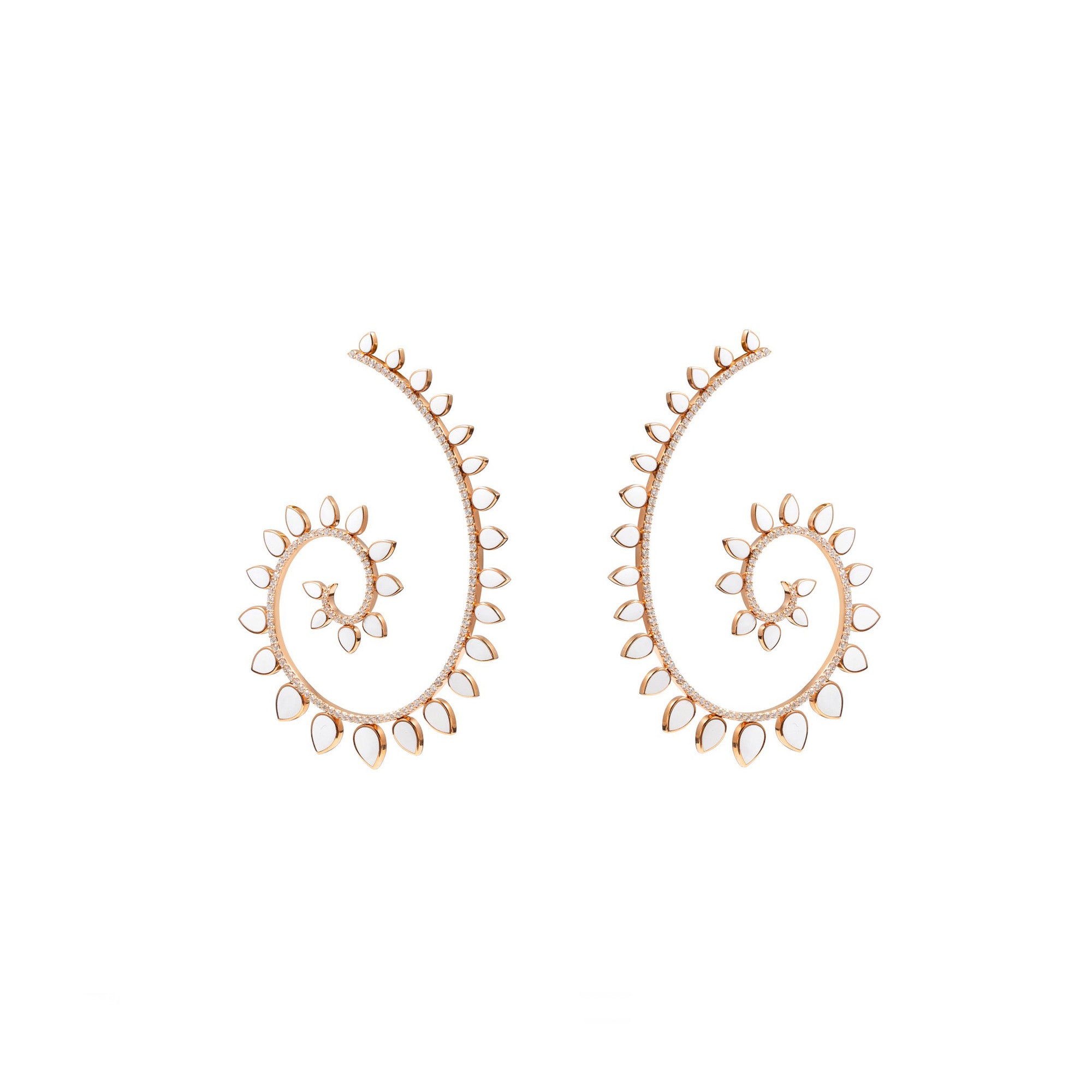 Genesi Rose Gold Earrings With Diamonds And Ceramic