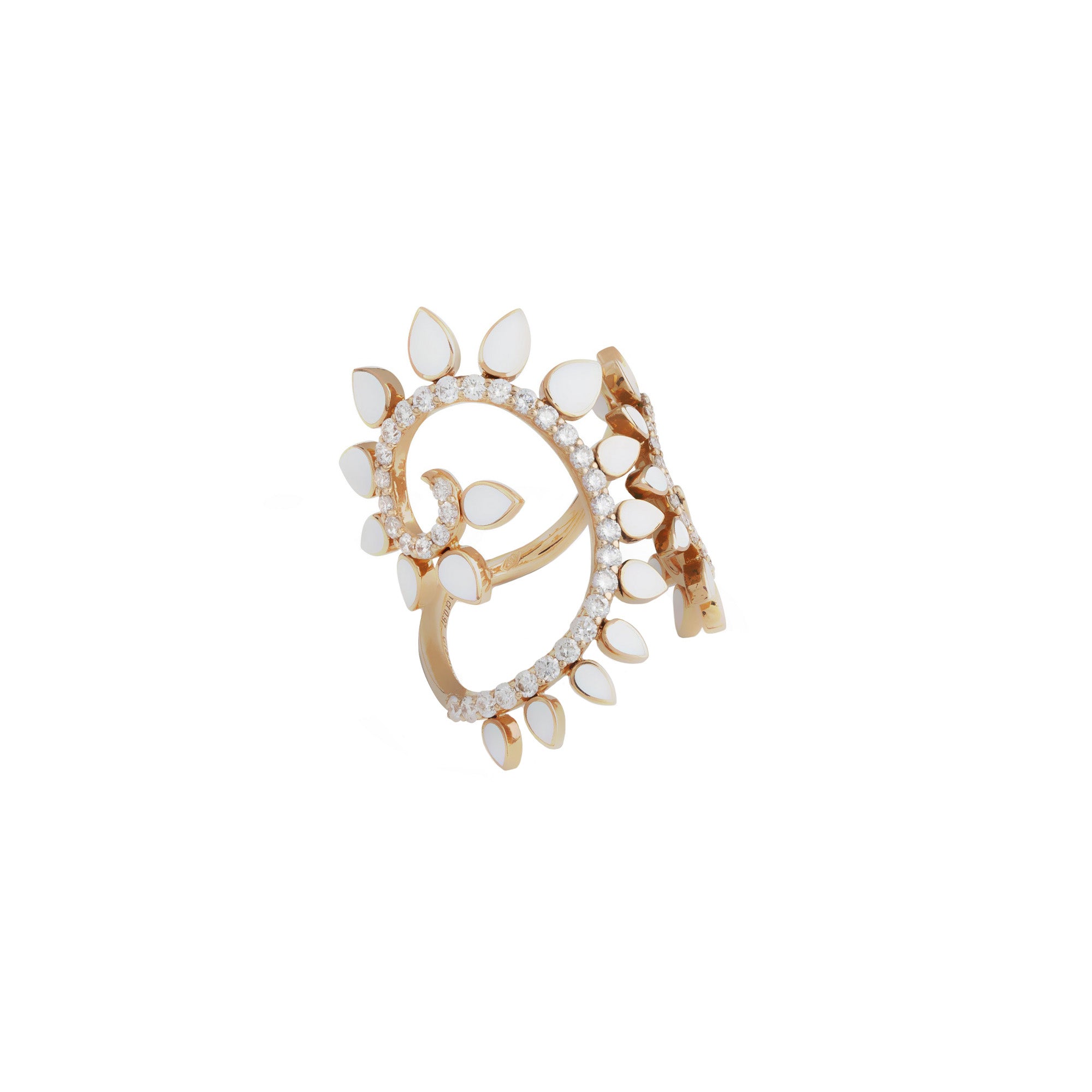 Genesi Rose Gold Ring With Diamonds And Ceramic
