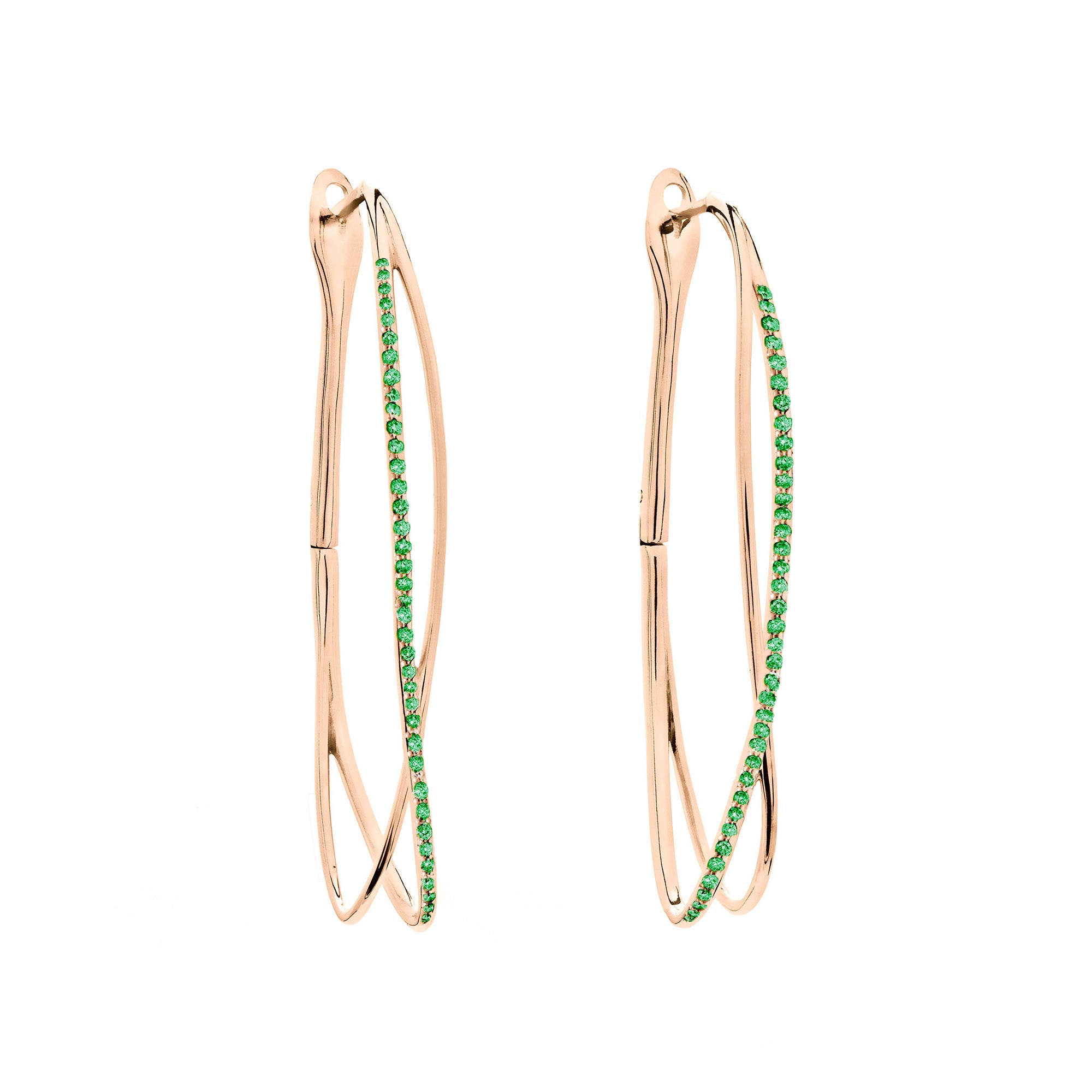 Noi Rose Gold Earrings With Emeralds