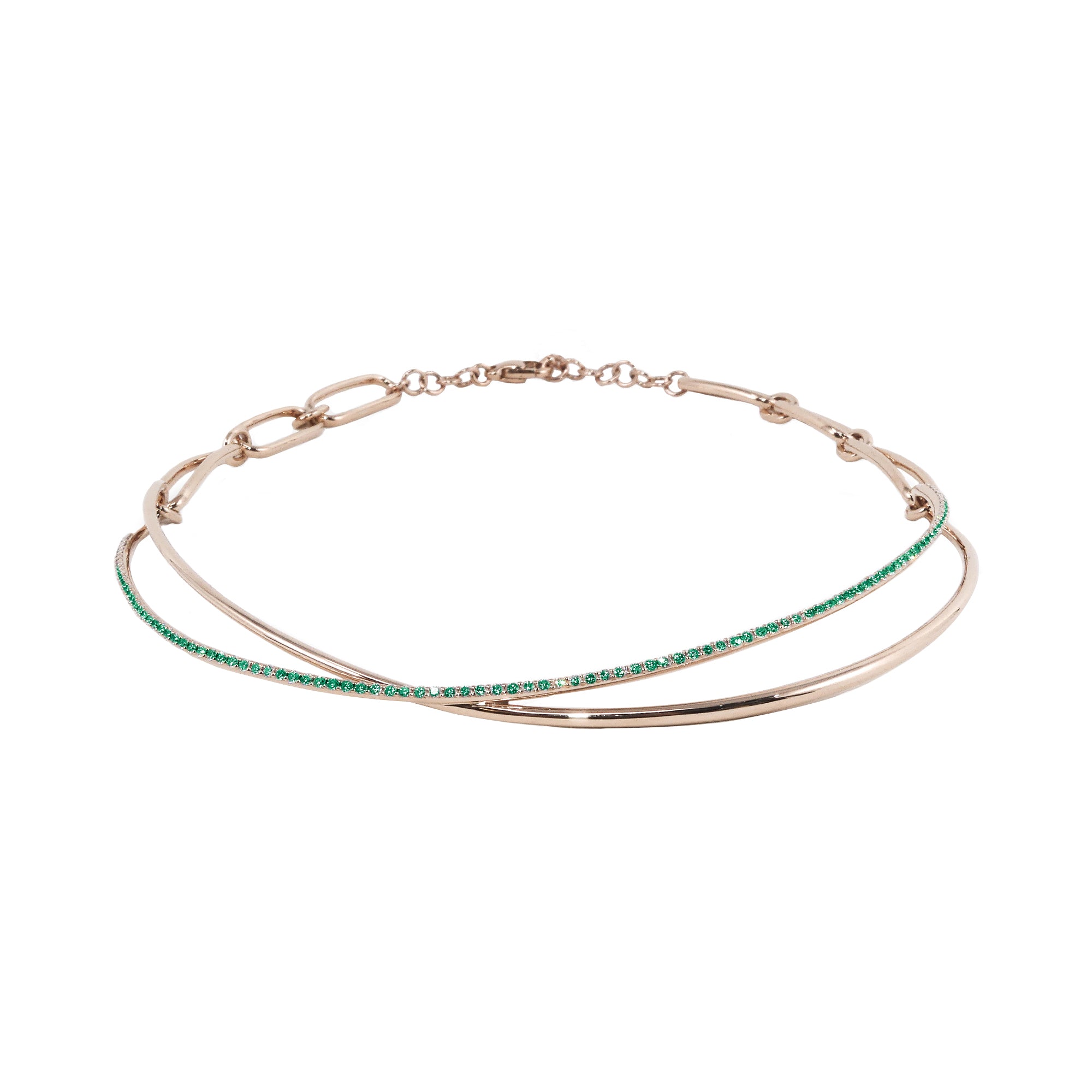 Noi Rose Gold Necklace With Emeralds