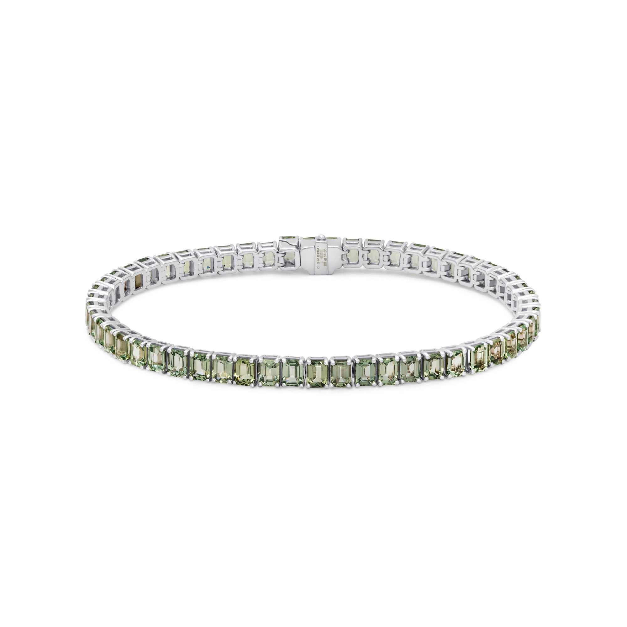 Pace White Gold Bracelet With Green Sapphires