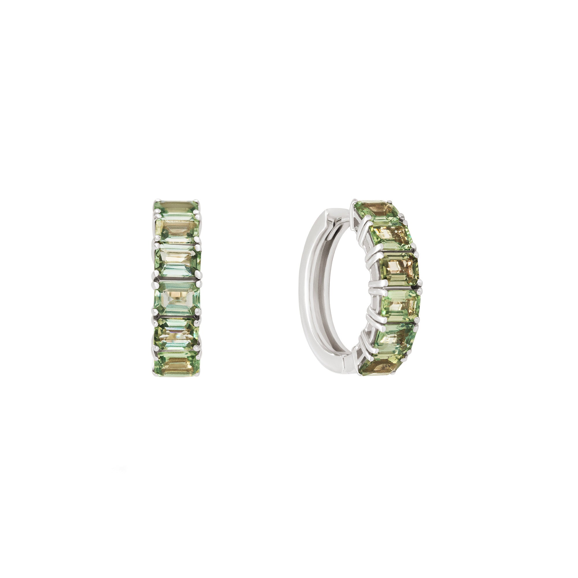 Pace White Gold Earrings With Green Sapphires
